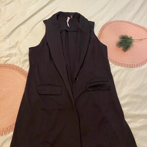 Collection B Black Structured Blazer Vest